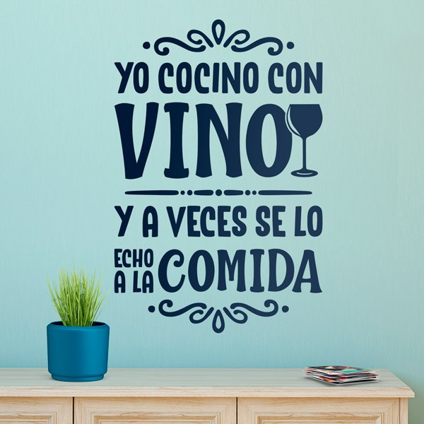 Vinilos Decorativos: Yo Cocino con Vino