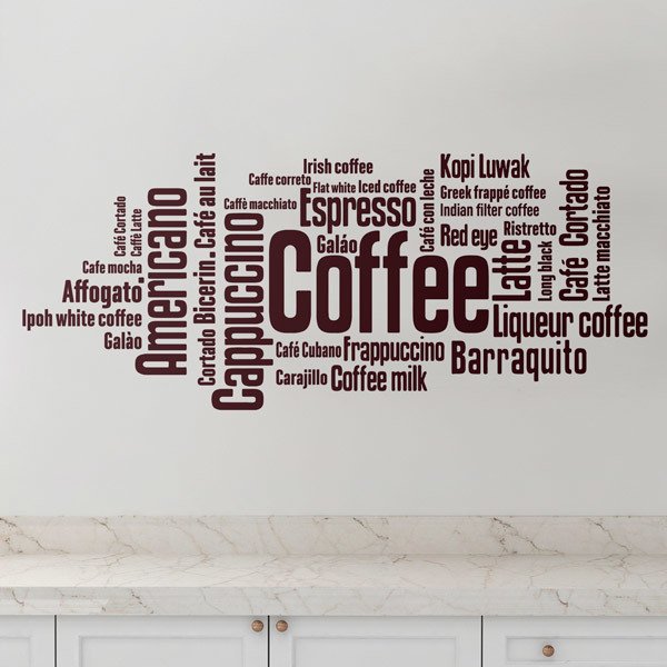 Vinilos Decorativos: Café en Idiomas