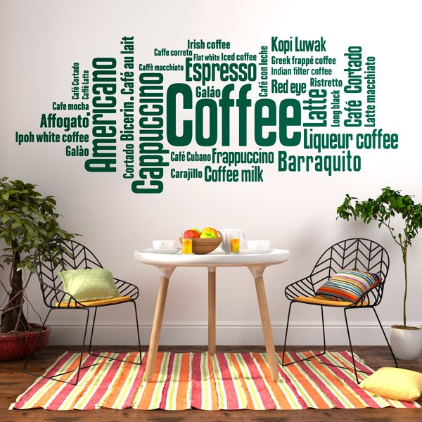 Vinilos Decorativos: Café en Idiomas