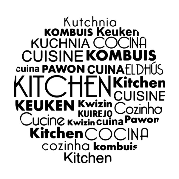 Vinilos Decorativos: Cocina Idiomas en Inglés