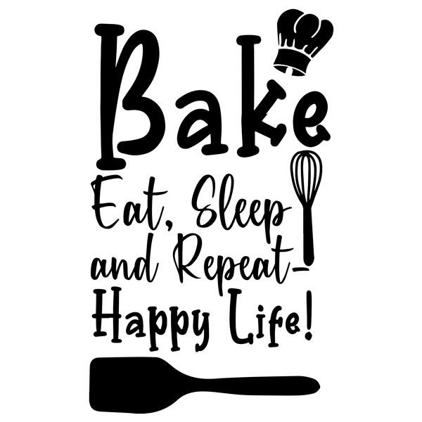 Vinilos Decorativos: Bake eat, sleep and repeat