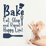 Vinilos Decorativos: Bake eat, sleep and repeat 2