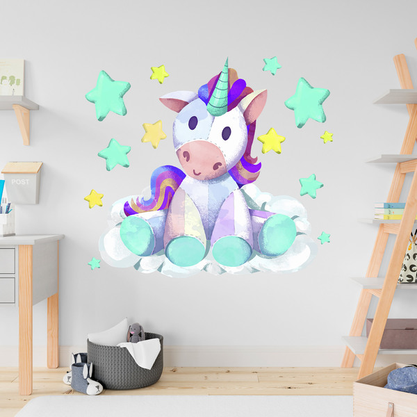 Vinilos Decorativos: Unicornio de peluche