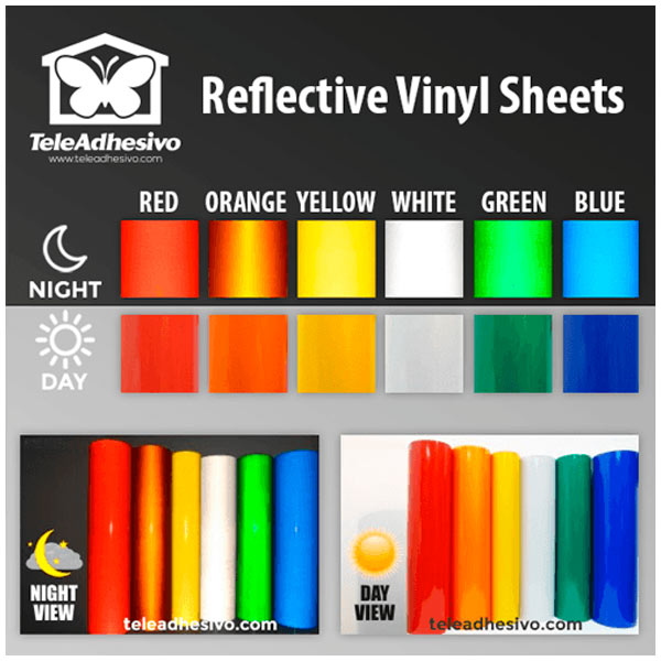 Pegatinas: Láminas de vinilo Reflectante