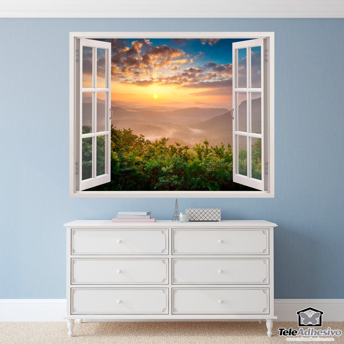 Vinilos Decorativos: Paisaje puesta de sol