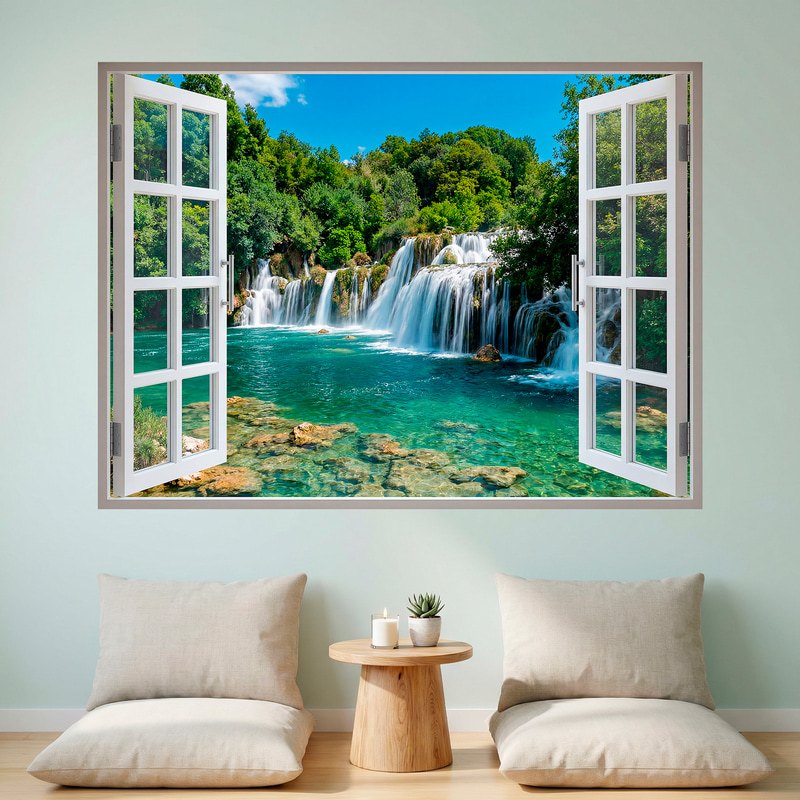 Vinilos Decorativos: Ventana Cascada Tropical