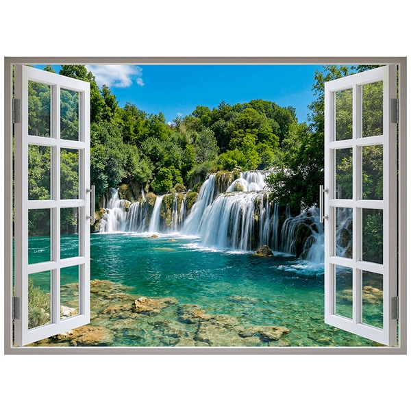 Vinilos Decorativos: Ventana Cascada Tropical
