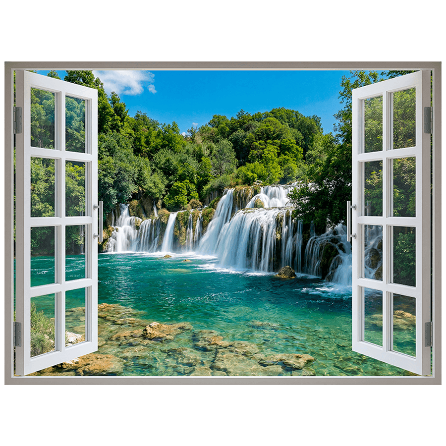 Vinilos Decorativos: Ventana Cascada Tropical