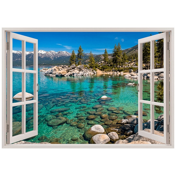 Vinilos Decorativos: Ventana Lago de Aguas Turquesas