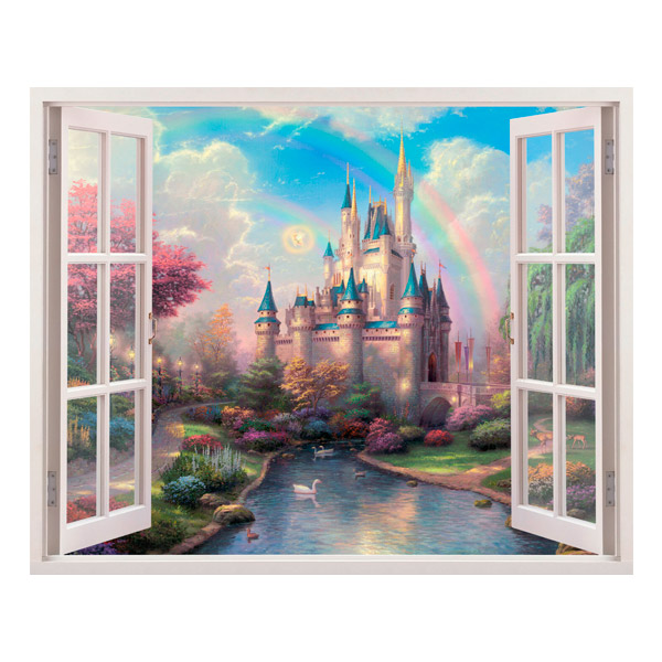 Vinilos Infantiles: Ventana Castillo de la bella durmiente