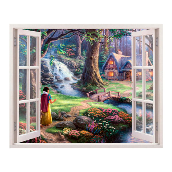 Vinilos Infantiles: Ventana Blancanieves en el bosque