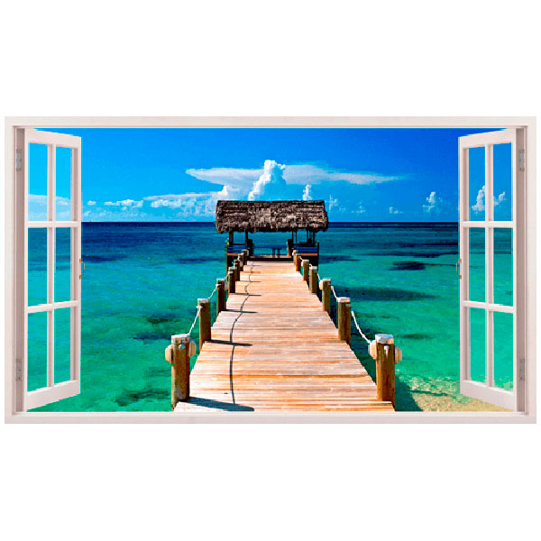 Vinilos Decorativos: Panorámica pasarela al mar en Bahamas
