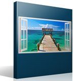 Vinilos Decorativos: Panorámica pasarela al mar en Bahamas 4