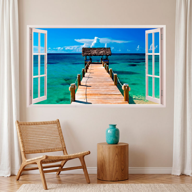 Panor&aacute;mica pasarela al mar en Bahamas 6/10