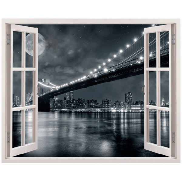 Vinilos Decorativos: Puente de Brooklyn (blanco y negro)