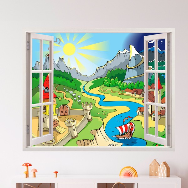 Vinilos Infantiles: Ventana Valle de Aventuras