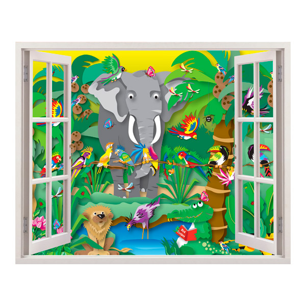 Vinilos Infantiles: Ventana La Jungla