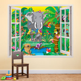 Vinilos Infantiles: Ventana La Jungla 4