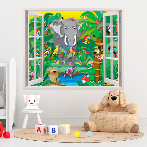 Vinilos Infantiles: Ventana La Jungla