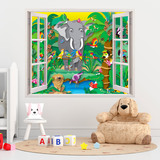 Vinilos Infantiles: Ventana La Jungla 5