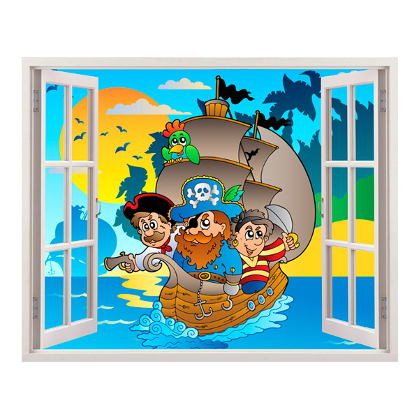 Vinilos Infantiles: Ventana de barco pirata infantil