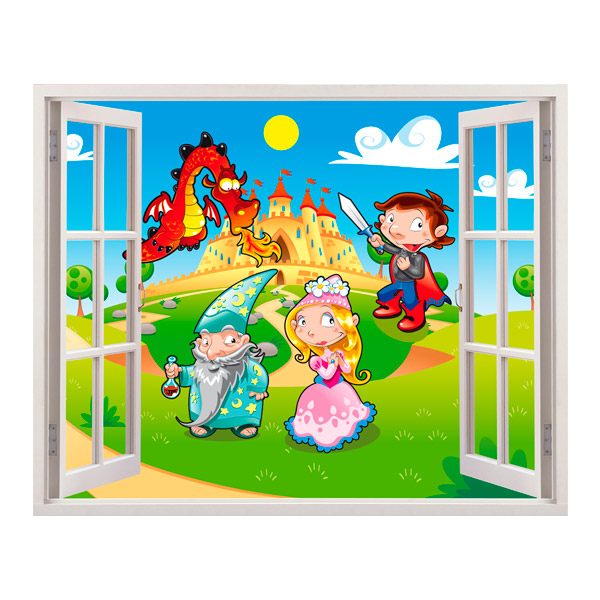 Vinilos Infantiles: Ventana El castillo del dragón