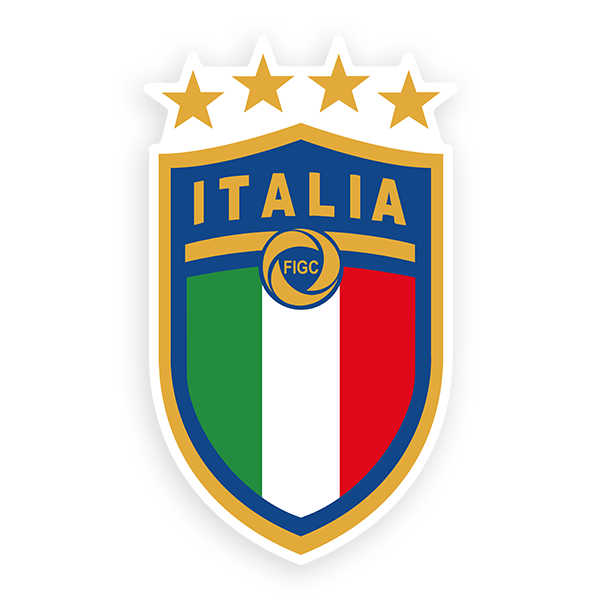 Pegatinas: Escudo Italia Fútbol Blanco