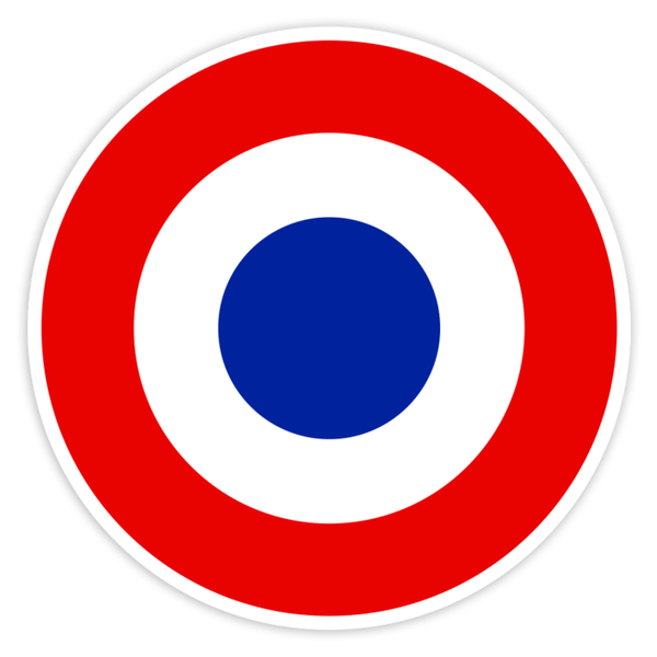 Pegatinas: Insignia Redonda Francia Estilo Aviación