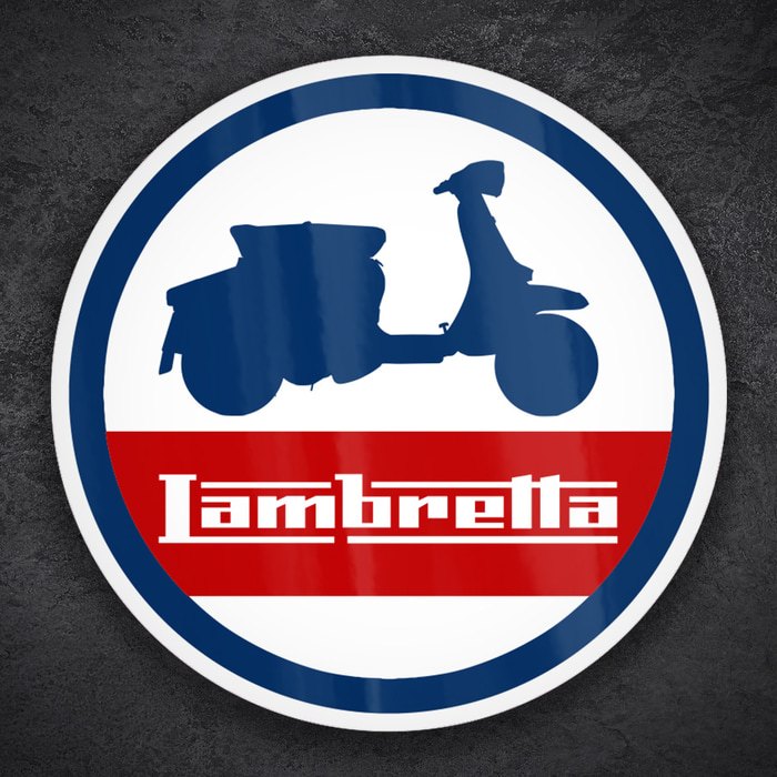 Pegatinas: Lambretta Perfil Clásico en Emblema Retro