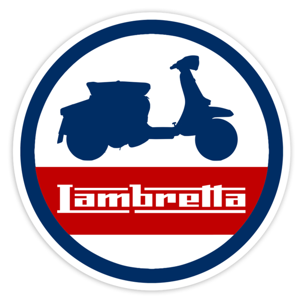Pegatinas: Lambretta Perfil Clásico en Emblema Retro