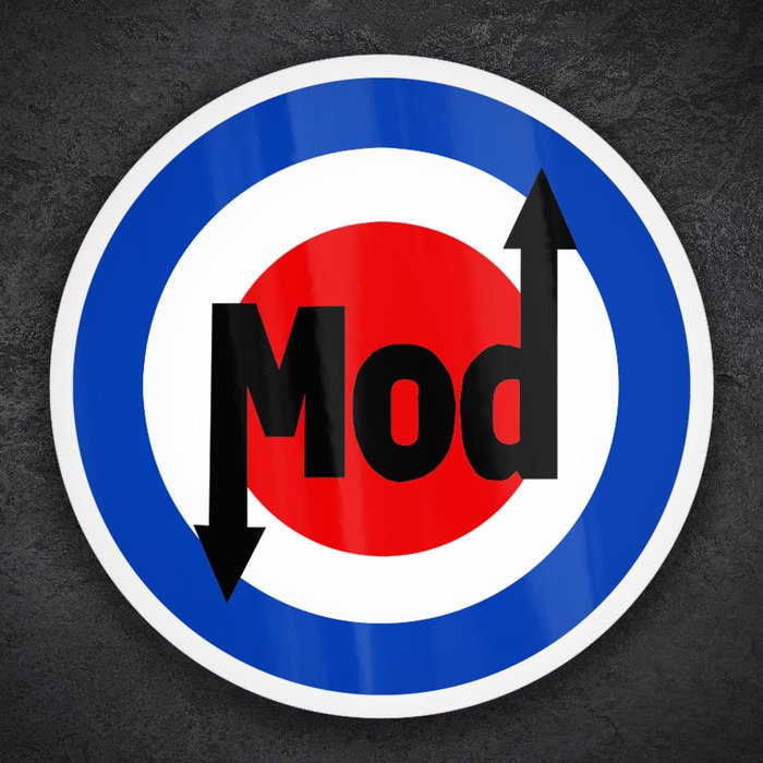 Pegatinas: Emblema Mod con Flechas Retro