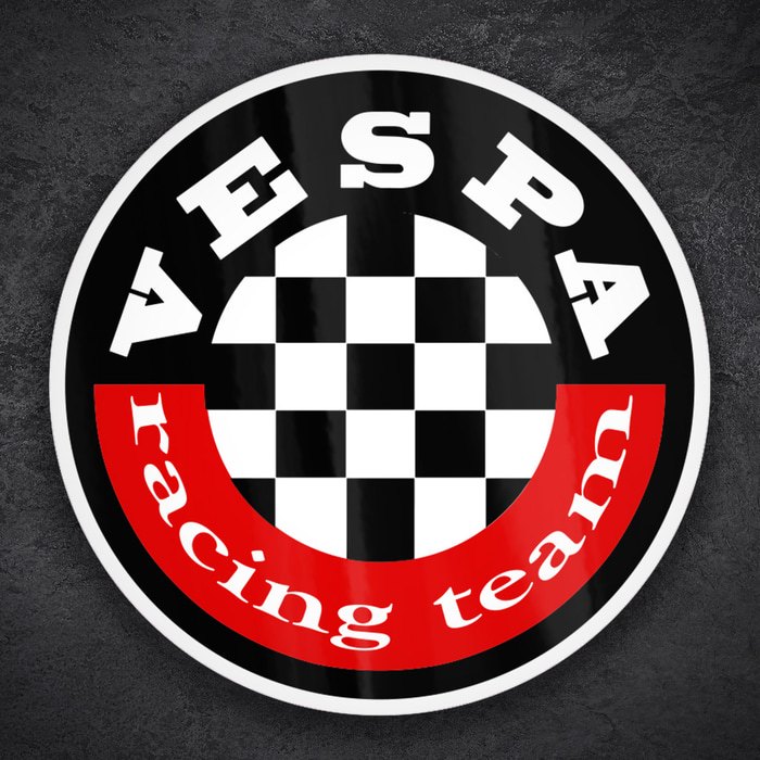 Pegatinas: Vespa Racing Team con Cuadros
