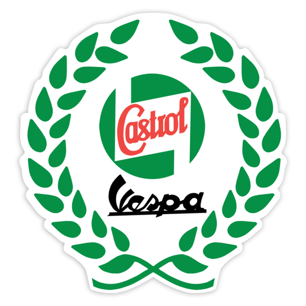 Pegatinas: Castrol Vespa con Corona de Laurel