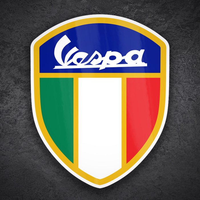 Pegatinas: Escudo Vespa Bandera Italia Clásico