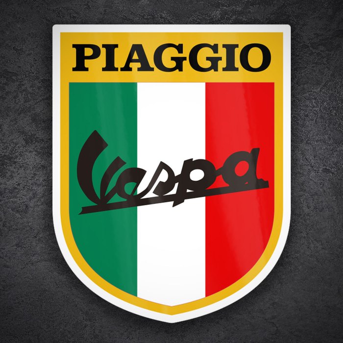 Pegatinas: Escudo Vespa Italia con Piaggio Clásico