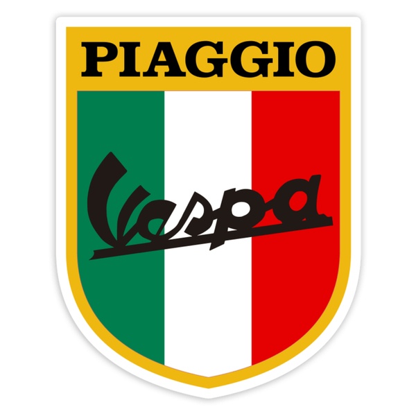 Pegatinas: Escudo Vespa Italia con Piaggio Clásico
