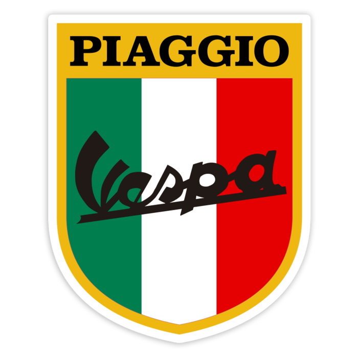 Pegatinas: Escudo Vespa Italia con Piaggio Clásico