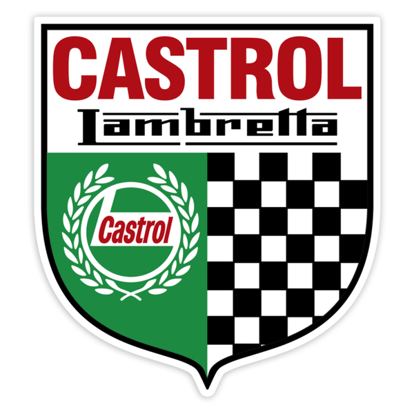 Pegatinas: Escudo Lambretta Castrol con Cuadros Racing