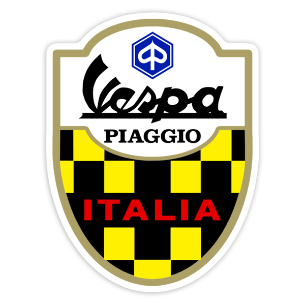 Pegatinas: Escudo Piaggio Vespa Italia con Cuadros Racing