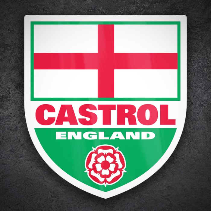 Pegatinas: Escudo Castrol Inglaterra con Flor de Tudor