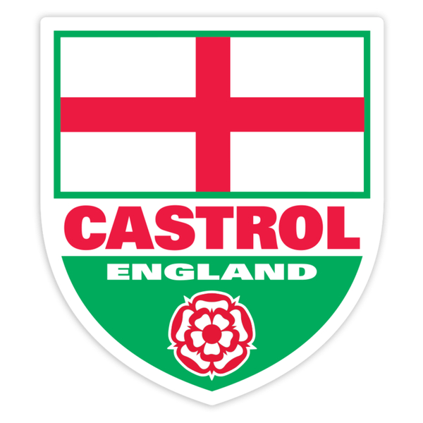 Pegatinas: Escudo Castrol Inglaterra con Flor de Tudor