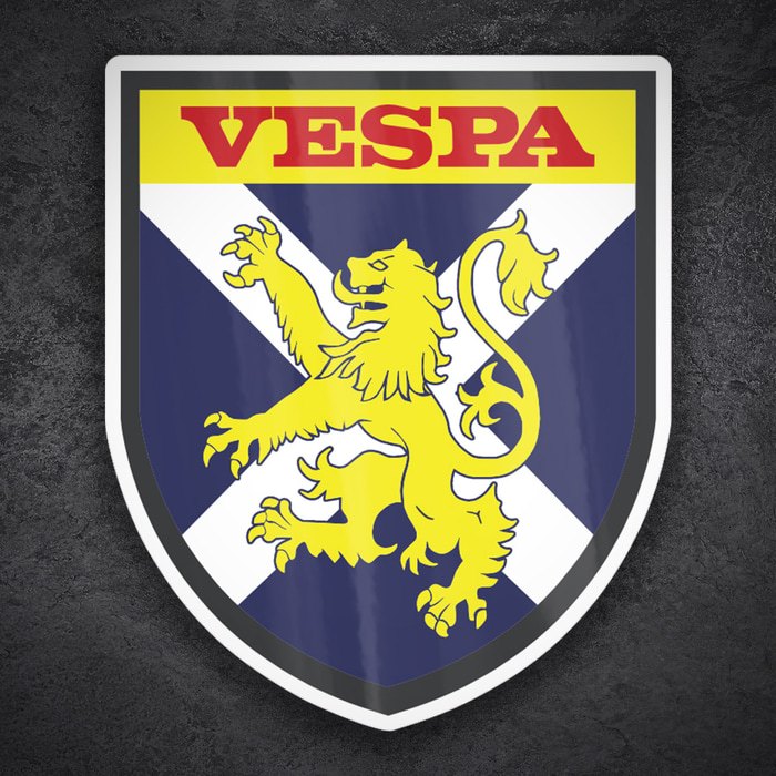 Pegatinas: Vespa León Escocés y Cruz de San Andrés