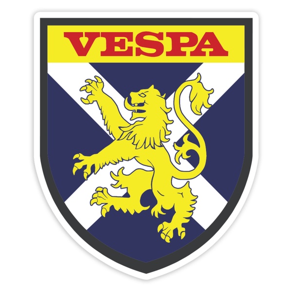 Pegatinas: Vespa León Escocés y Cruz de San Andrés
