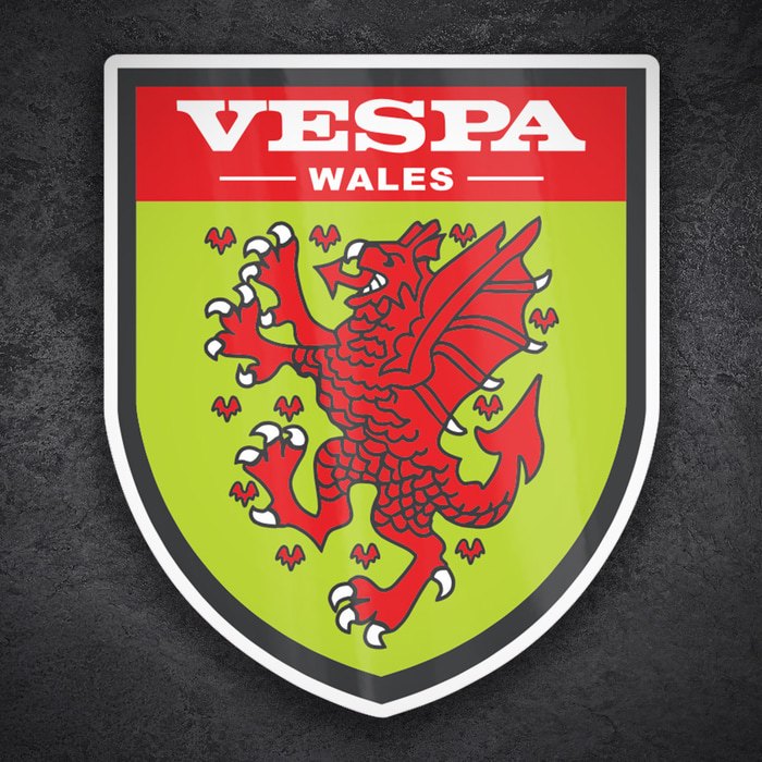 Pegatinas: Vespa Dragón Rojo de Gales