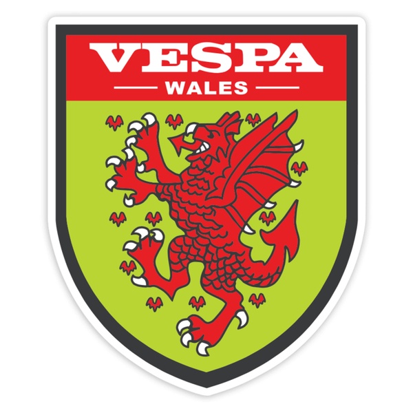 Pegatinas: Vespa Dragón Rojo de Gales