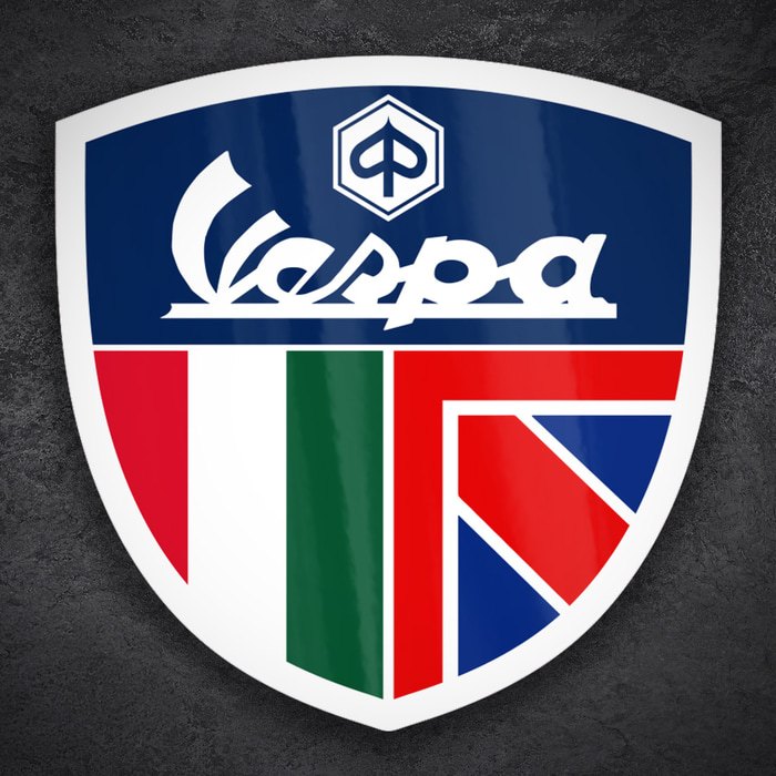 Pegatinas: Emblema Vespa Italia y Reino Unido