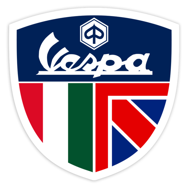 Pegatinas: Emblema Vespa Italia y Reino Unido