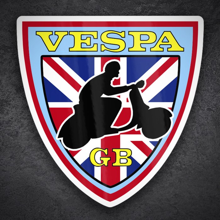 Pegatinas: Escudo Vespa GB bandera Reino Unido