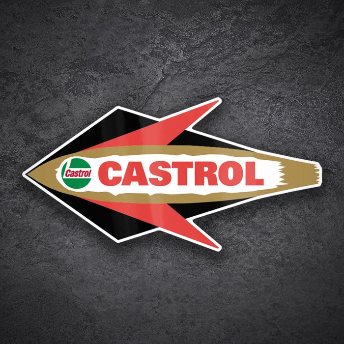 Pegatinas: Emblema Flecha Castrol Izquierda Retro