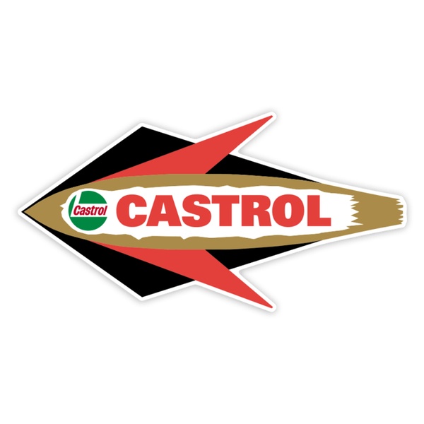 Pegatinas: Emblema Flecha Castrol Izquierda Retro